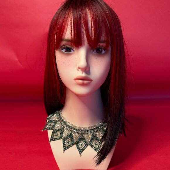 Vintage Hand-Beaded Statement Collar – 1990s Artisanal Style - Picture 10 of 12